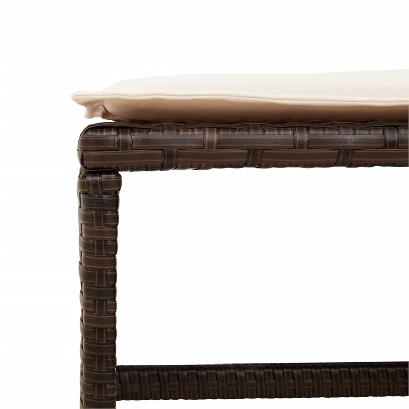 vidaXL 17 Piece Rattan Garden Dining Set in Black/Cream White