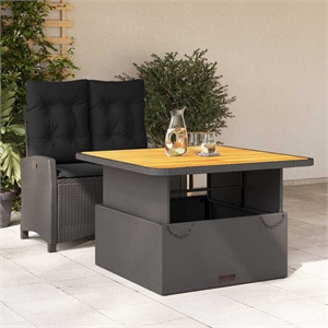 vidaXL Rattan Garden Dining Set in Black and Brown