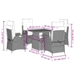 vidaXL 5 Piece Poly Rattan Garden Dining Set in Black and Brown