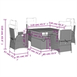 vidaXL Poly Rattan Garden Dining Set with Cushions in Black and Brown