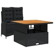 vidaXL 2 Piece Rattan Garden Dining Set in Black and Brown