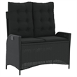 vidaXL 2 Piece Rattan Garden Dining Set in Black and Brown