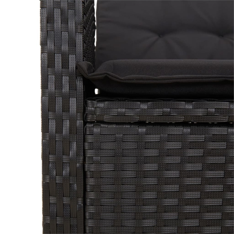 vidaXL 2 Piece Rattan Garden Dining Set in Black and Brown