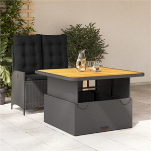 vidaXL 2 Piece Rattan Garden Dining Set in Black and Brown