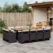 vidaXL 13 Piece Poly Rattan Patio Dining Set in Black and Brown