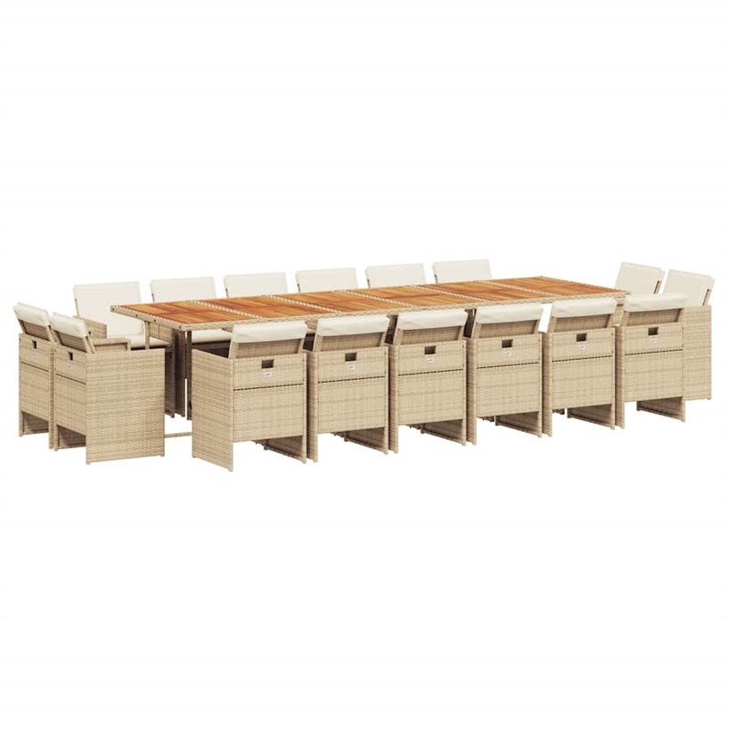 vidaXL 17 Piece Patio Dining Set in Beige