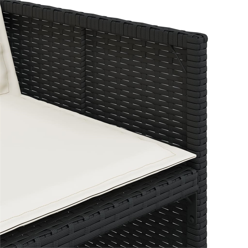 vidaXL 5 Piece Poly Rattan Patio Dining Set in Brown/Cream white/Black