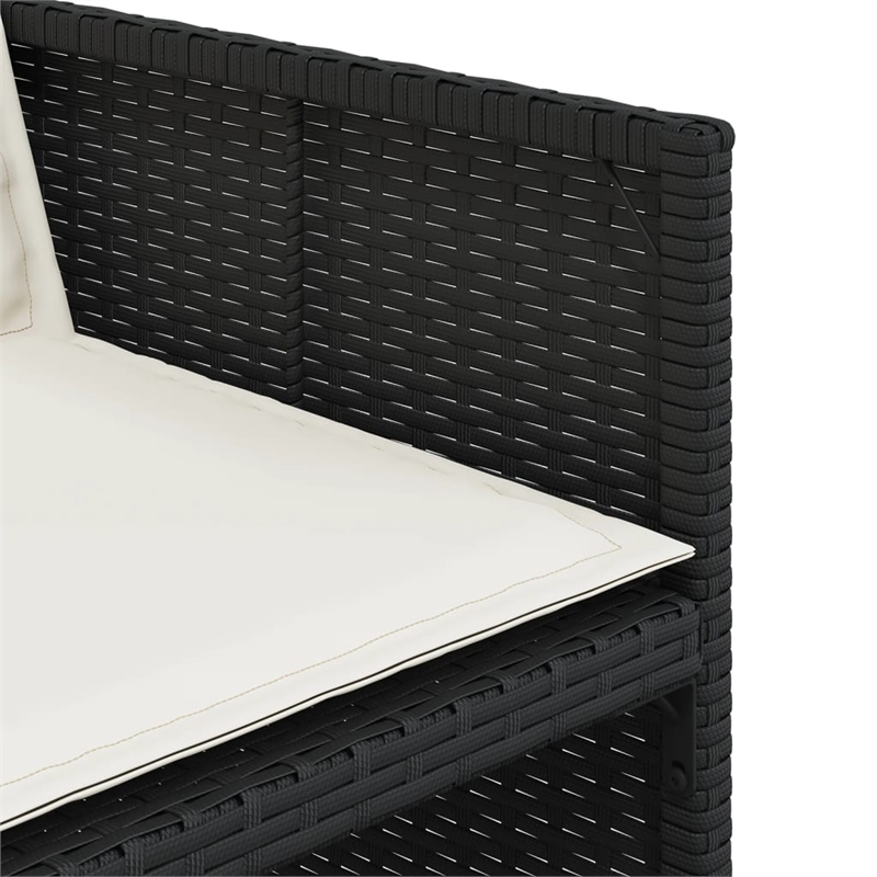 vidaXL 10 Piece Poly Rattan Patio Dining Set in Black/Cream White