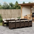 vidaXL 11 Piece Steel Patio Dining Set in White