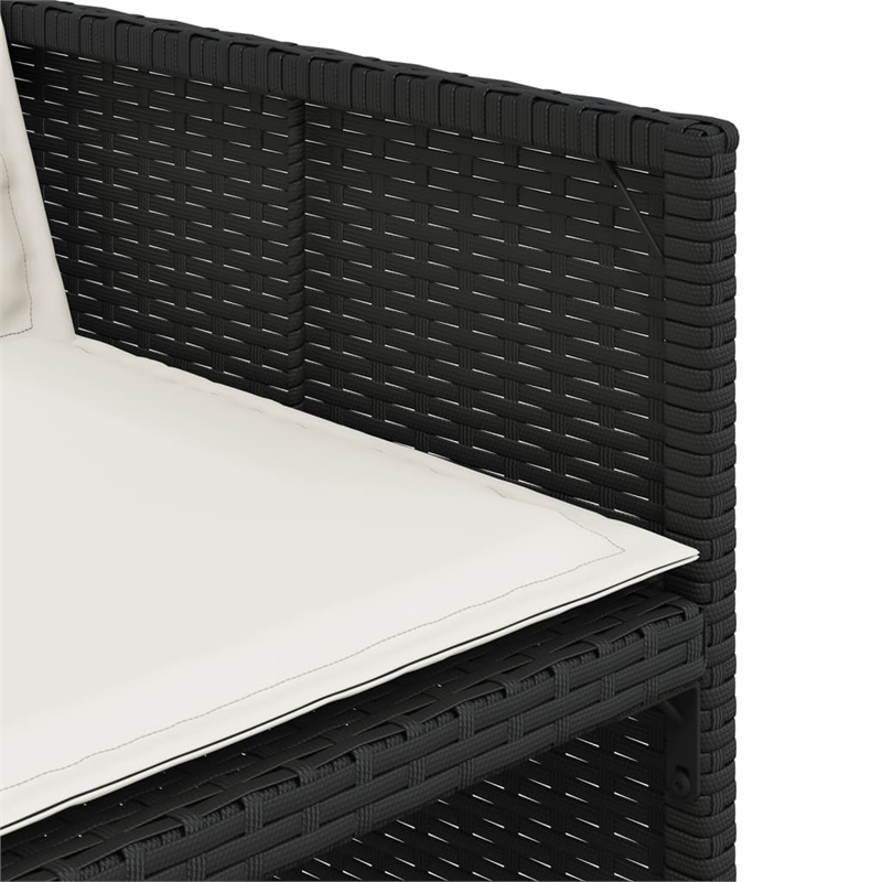 vidaXL 11 Piece Poly Rattan Patio Dining Set in Brown/Cream white/Black