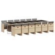 vidaXL Rattan Patio Dining Set in Beige