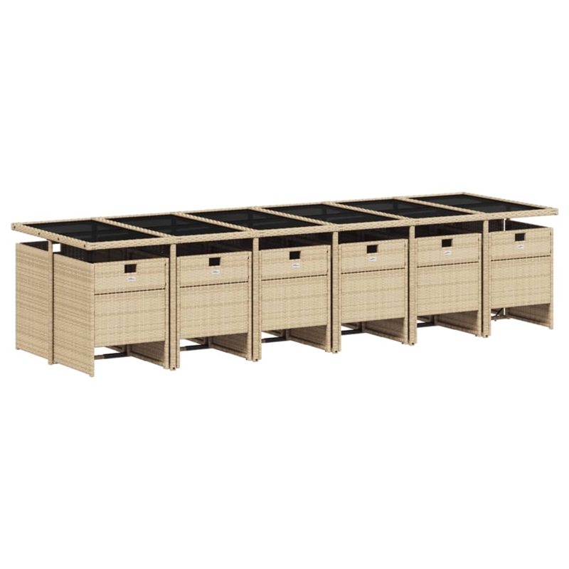 vidaXL Rattan Patio Dining Set in Beige