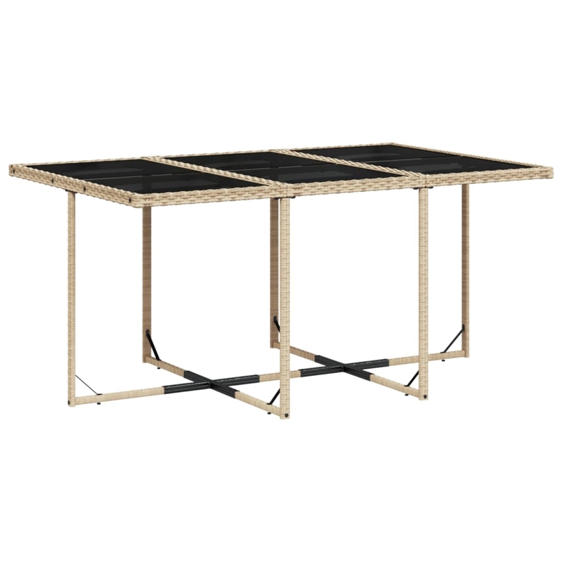 vidaXL 11 Piece Poly Rattan Garden Dining Set in Beige/Black