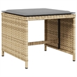 vidaXL 11 Piece Poly Rattan Garden Dining Set in Beige/Black