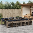 vidaXL 13 Piece Poly Rattan Patio Dining Set in Gray