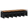 vidaXL 13 Piece Rattan Patio Dining Set with Cushions in Black and Brown