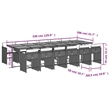 vidaXL 13 Piece Rattan Patio Dining Set with Cushions in Black and Brown