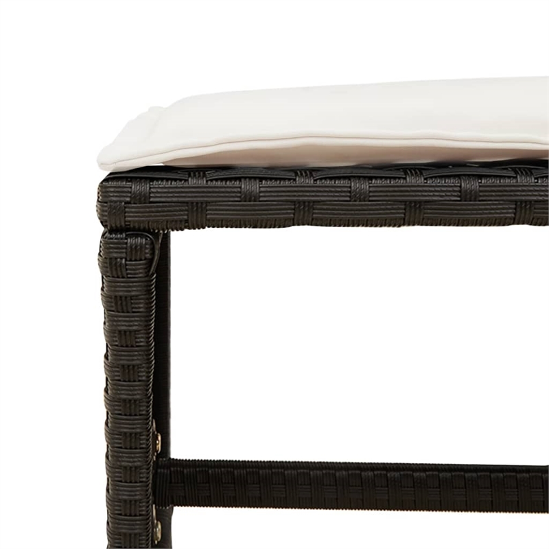 vidaXL 9 Piece Poly Rattan Patio Dining Set in Brown/Cream white/Black