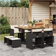 vidaXL 9 Piece Poly Rattan Patio Dining Set in Brown/Cream white/Black