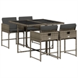 vidaXL 5 Piece Rattan Garden Dining Set in Black/Dark Gray