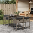 vidaXL 5 Piece Rattan Garden Dining Set in Black/Dark Gray