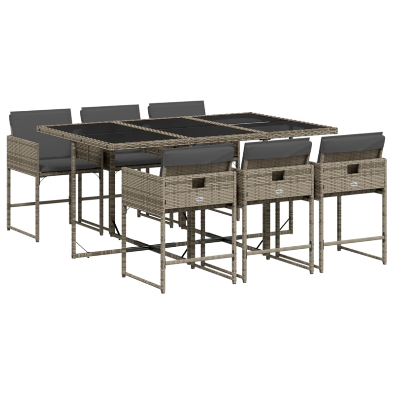 vidaXL 7 Piece Garden Dining Set in Black
