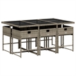vidaXL 7 Piece Garden Dining Set in Black