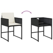 vidaXL 7 Piece Rattan Garden Dining Set in Black/Cream White