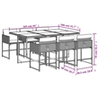 vidaXL 7 Piece Rattan Garden Dining Set in Black/Cream White
