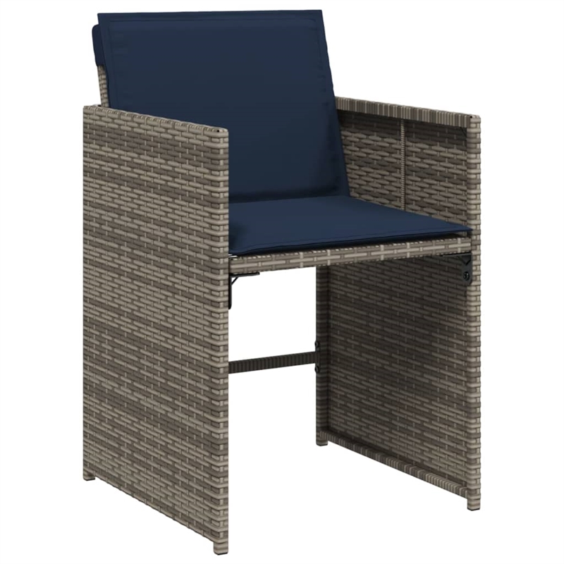 vidaXL Rattan Patio Dining Set in Black/Gray