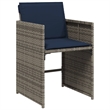 vidaXL Rattan Patio Dining Set in Black/Gray
