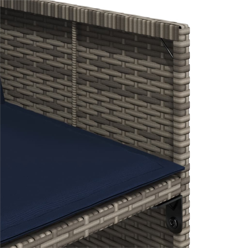 vidaXL Rattan Patio Dining Set in Black/Gray