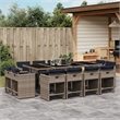 vidaXL Rattan Patio Dining Set in Black/Gray