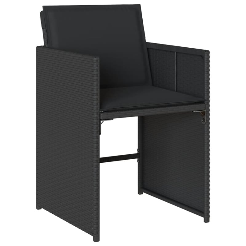 vidaXL Rattan Patio Dining Set in Black