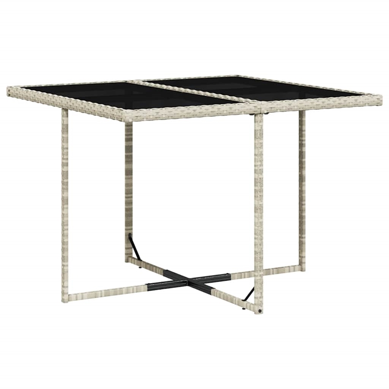 vidaXL 9 Piece Poly Rattan Garden Dining Set in Black/Anthracite/Light Gray