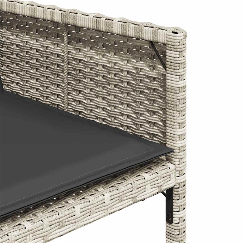 vidaXL 9 Piece Poly Rattan Garden Dining Set in Black/Anthracite/Light Gray