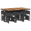 vidaXL 11 Piece Poly Rattan Garden Dining Set in Black and Brown