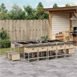 vidaXL Poly Rattan Garden Dining Set in Beige