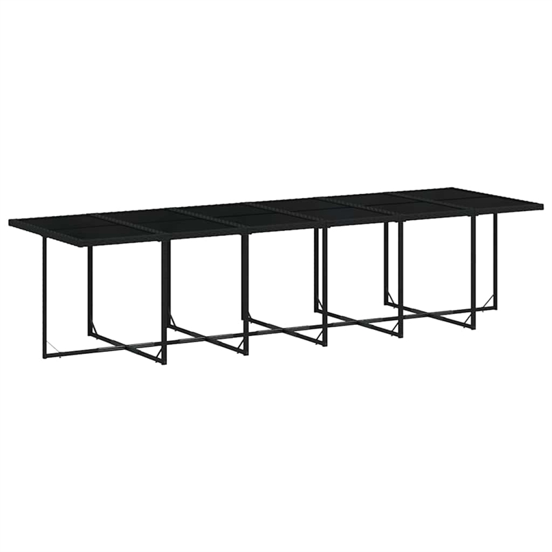 vidaXL 17 Piece Poly Rattan Garden Dining Set in Black/Cream White