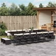 vidaXL 17 Piece Poly Rattan Garden Dining Set in Black/Cream White