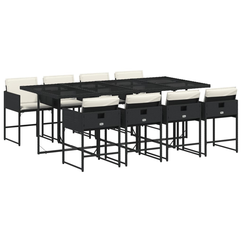 vidaXL 9 Piece Garden Dining Set in Black