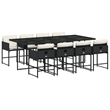 vidaXL 9 Piece Garden Dining Set in Black