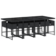 vidaXL 9 Piece Garden Dining Set in Black