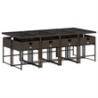 vidaXL 9 Piece Poly Rattan Garden Dining Set in Brown/Cream white/Black
