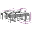 vidaXL 9 Piece Poly Rattan Garden Dining Set in Brown/Cream white/Black