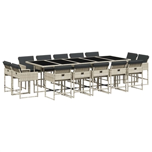 vidaXL 15 Piece Rattan Patio Dining Set in Anthracite