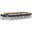 vidaXL 17 Piece Steel Patio Dining Set in Black