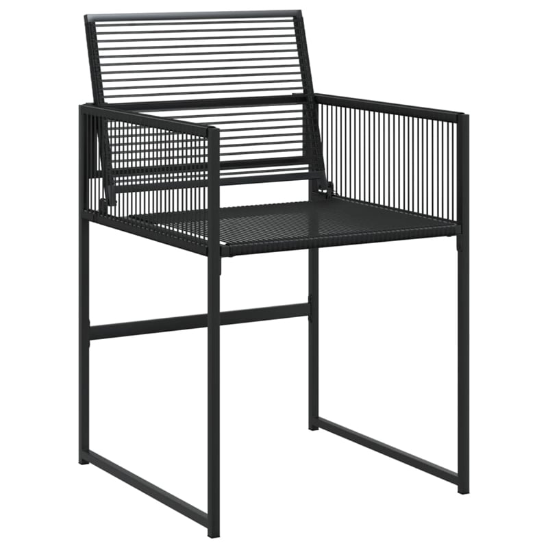 vidaXL 5 Piece Poly Rattan Garden Dining Set in Black
