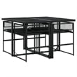 vidaXL 5 Piece Poly Rattan Garden Dining Set in Black
