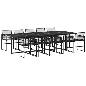 vidaXL 11 Piece Rattan Garden Dining Set in Black